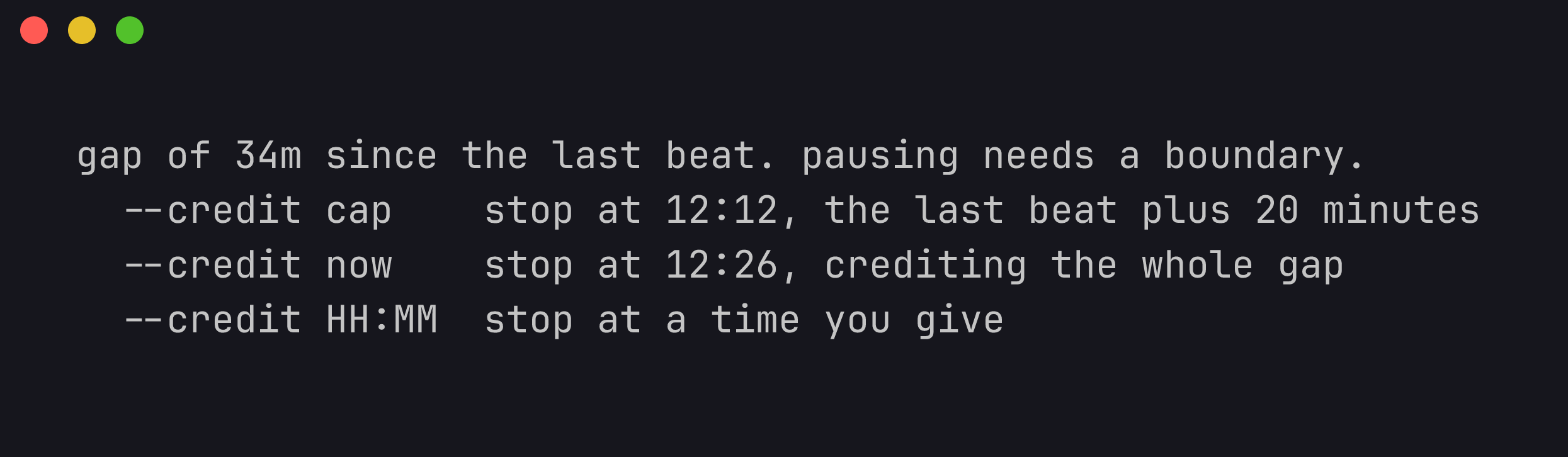 The tool refusing to close a period across a gap
