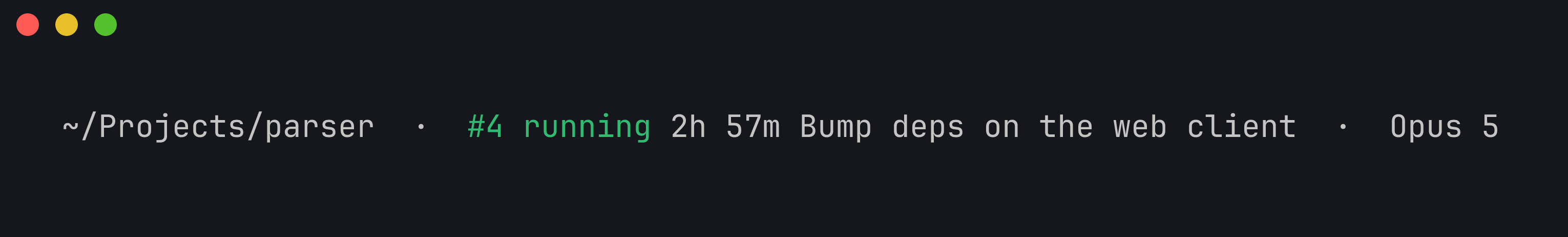 The status line reading the bound task out of the store
